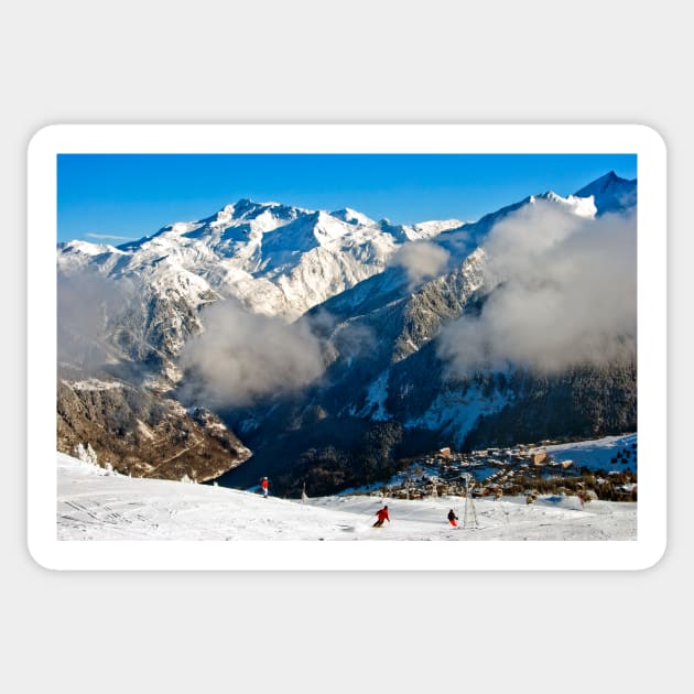 Courchevel 3 Valleys French Alps France Sticker by AndyEvansPhotos